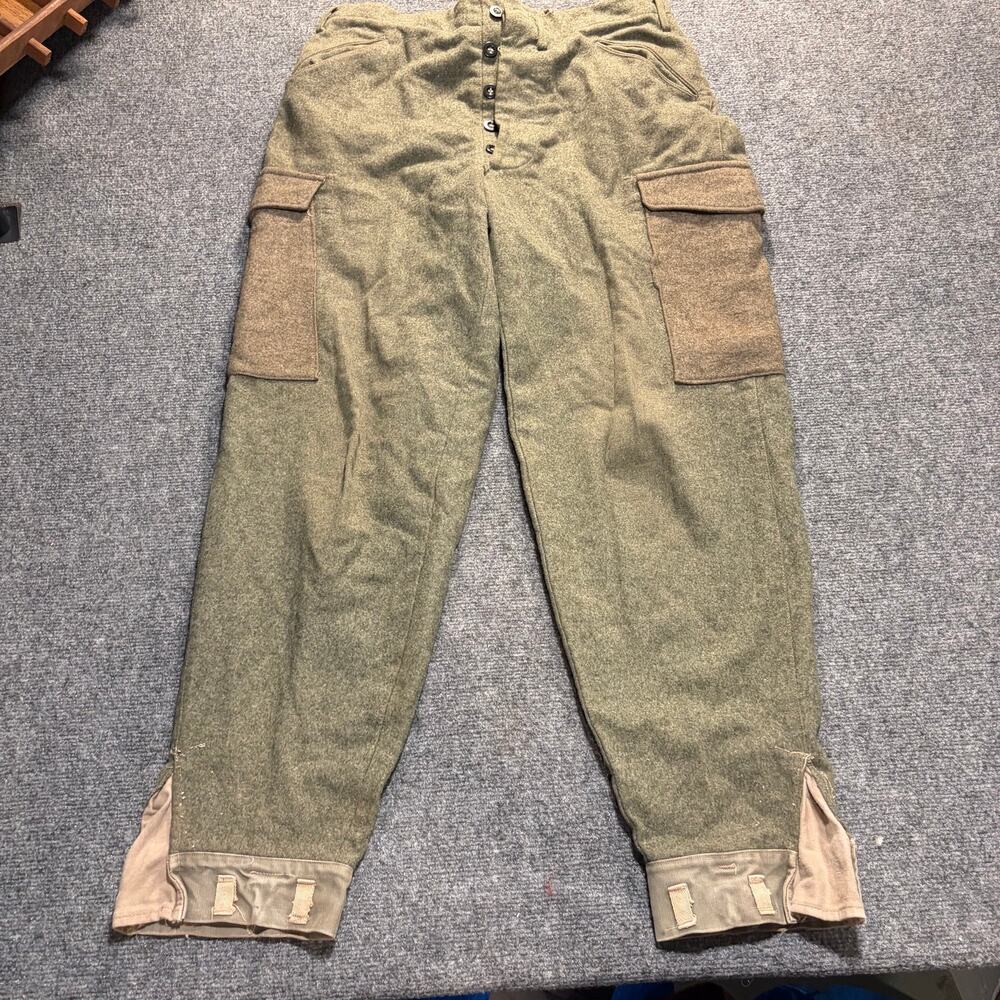 VTG Military Wool Cargo Pants Mens 32x29 Button Fly Heavy Winter Field Trousers